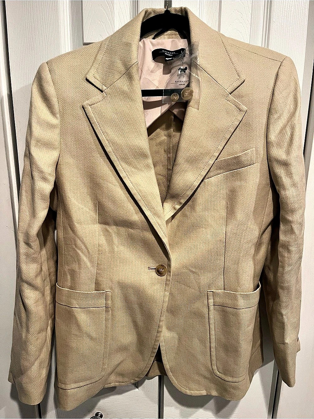 Max Mara Weekend Max Mara blazer Cotton Blazer in Beige Size 42 NWOT